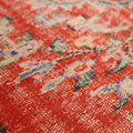 Vintage Manisa Turkish Area Rug 5x9 ft — Red Distressed