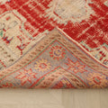 Vintage Manisa Turkish Area Rug 5x9 ft — Red & Beige Distressed