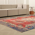 Vintage Manisa Turkish Area Rug 6x9 ft — Red Distressed