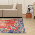 Vintage Manisa Turkish Area Rug 6x9 ft — Red Distressed