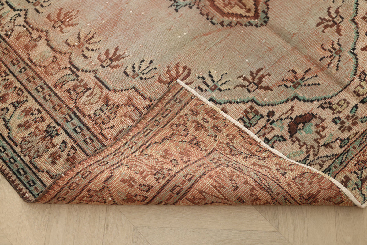 Vintage Manisa Turkish Area Rug 5x8 ft — Gray & Brown Distressed (No. 58091)