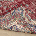 Vintage Isparta Turkish Area Rug 6x9 ft — Red floral