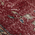 Vintage Isparta Turkish Area Rug 6x9 ft — Red floral