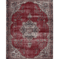 Vintage Isparta Turkish Area Rug 6x9 ft — Red floral