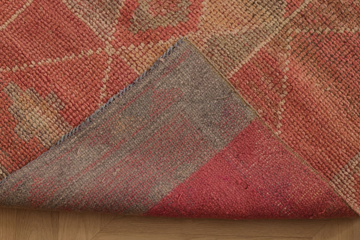 Vintage Southeastern Persian Style Runner Rug 3x10 ft — Red & Brown Geometric
