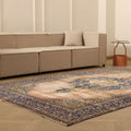 Vintage Isparta Turkish Area Rug 6x10 ft — Blue & Pink Floral
