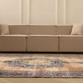 Vintage Isparta Turkish Area Rug 6x10 ft — Blue & Pink Floral