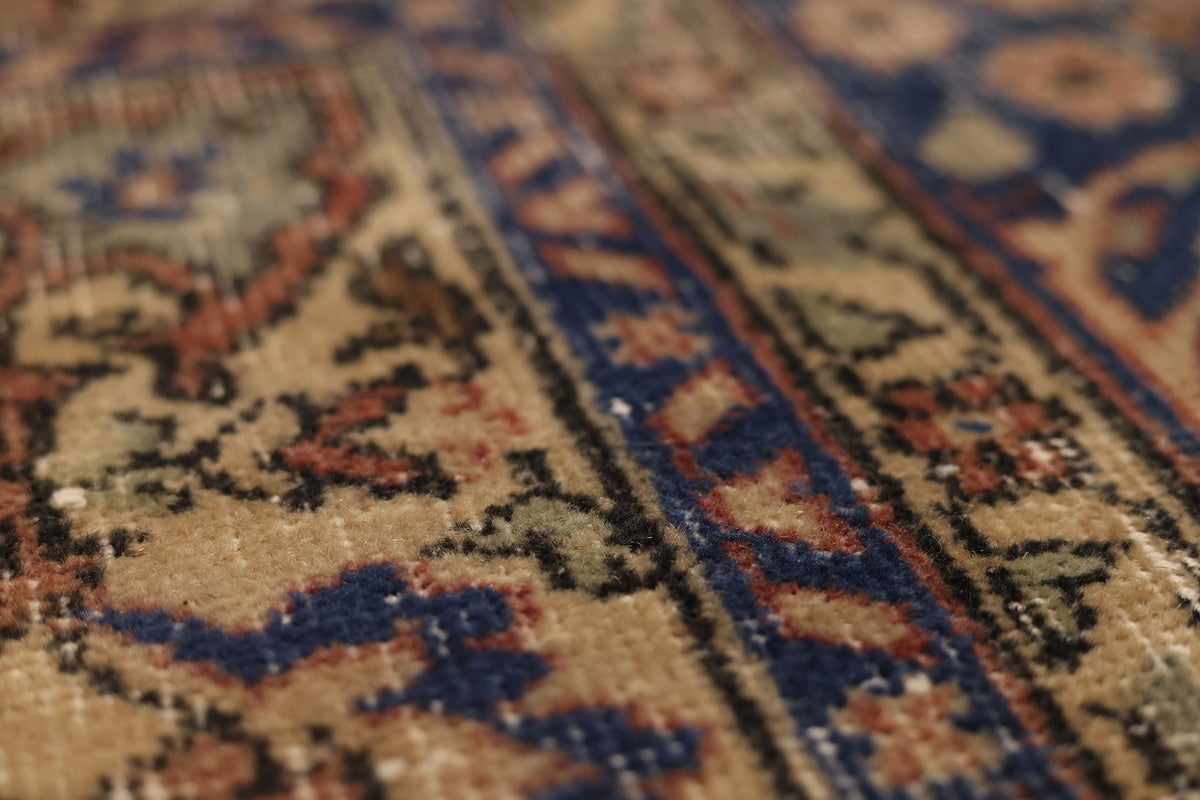 Vintage Isparta Turkish Area Rug 6x10 ft — Blue & Pink Floral