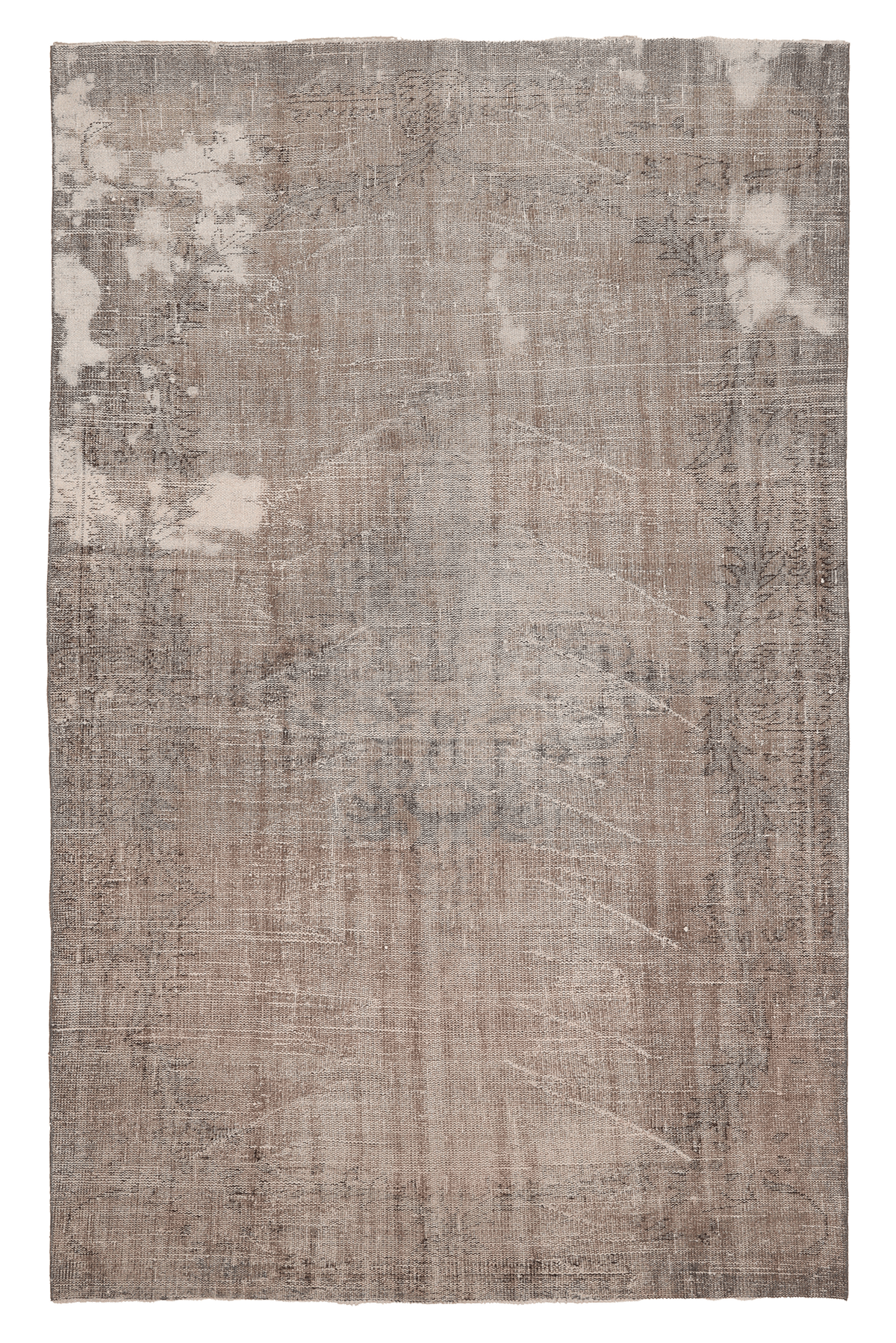 Vintage Manisa Turkish Area Rug 6x9 ft — Brown & Gray Distressed