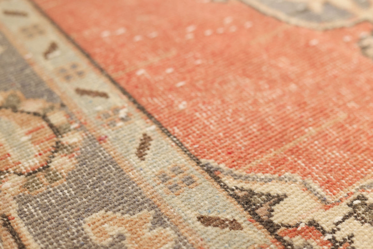 Vintage Isparta Turkish Area Rug 5x10 ft — Red Floral