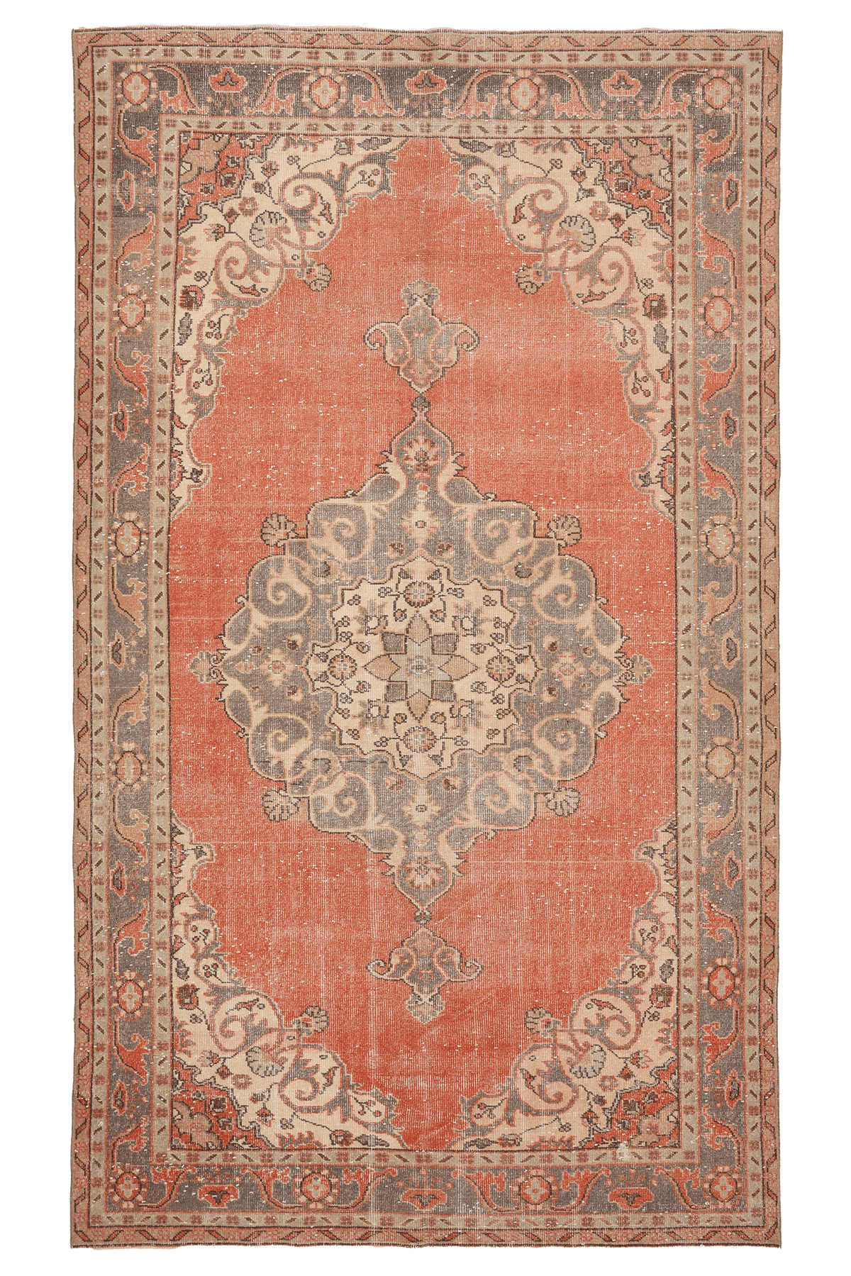 Vintage Isparta Turkish Area Rug 5x10 ft — Red Floral