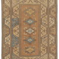 Vintage Muğla Turkish Area Rug 5x7 ft — Brown & Beige Geometric