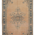 Vintage Manisa Turkish Area Rug 6x10 ft — Beige & Blue Floral