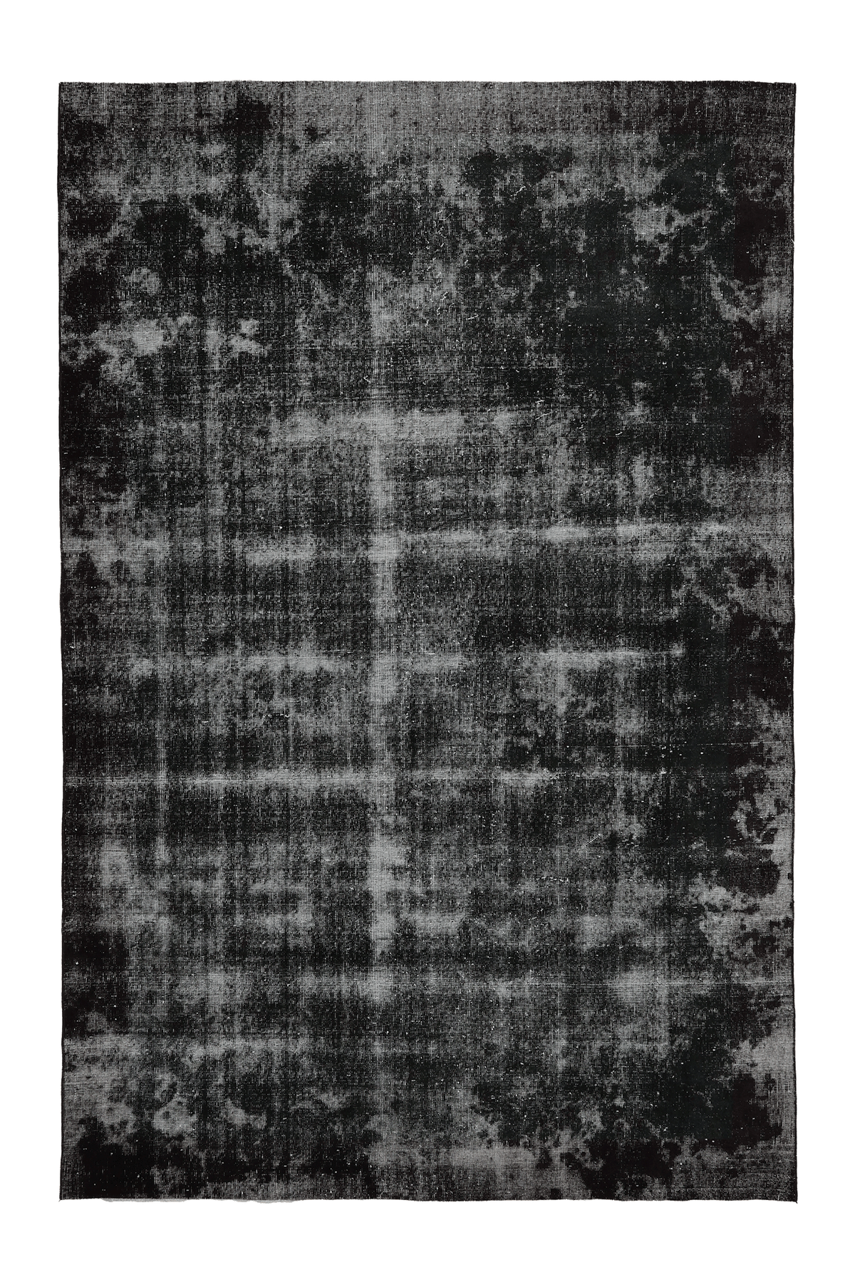 Vintage Isparta Turkish Area Rug 6x10 ft — Gray Overdyed (No. 58800)