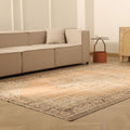 Vintage Manisa Turkish Area Rug 6x9 ft — Orange & Beige Floral (No. 58807)