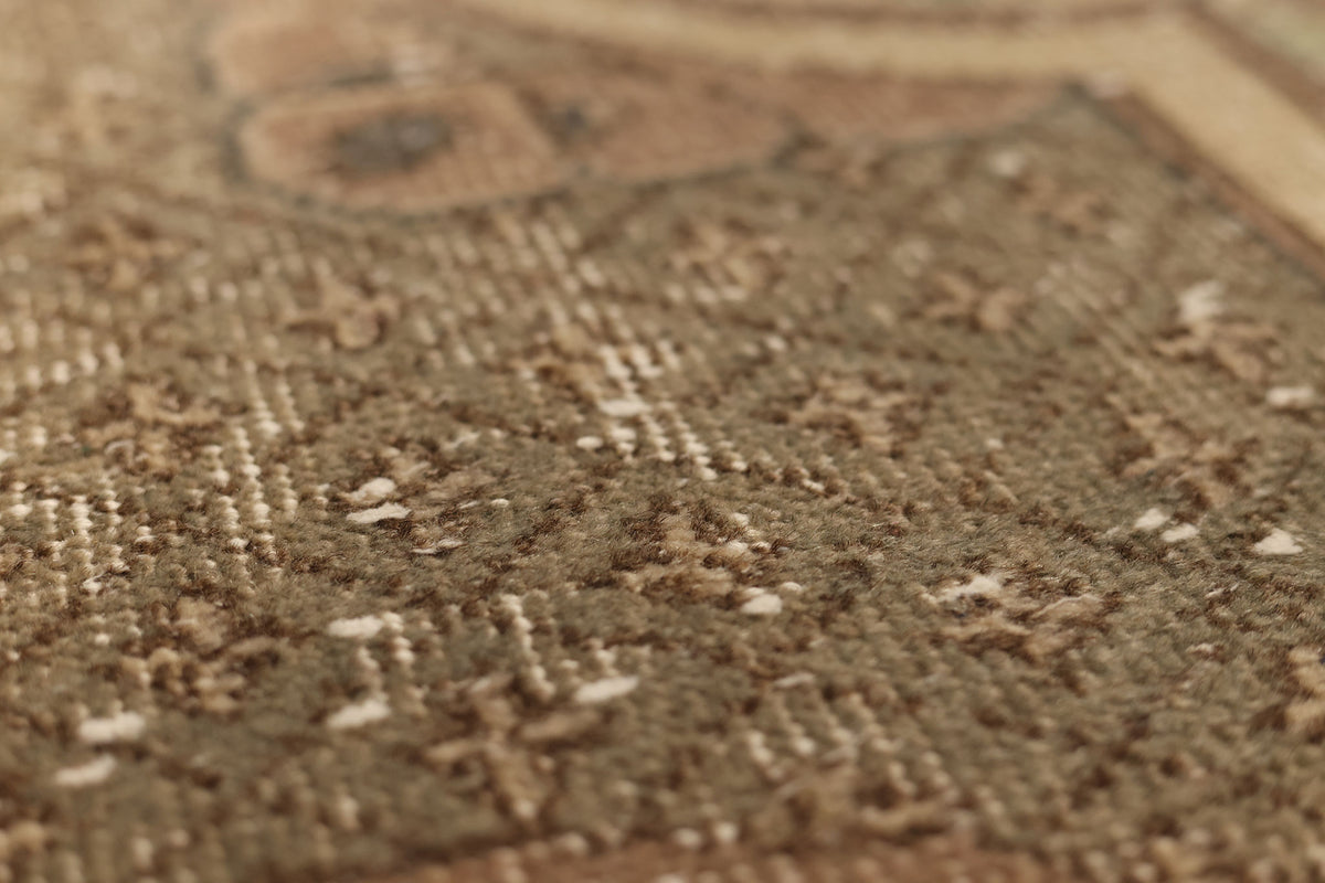 Vintage Isparta Turkish Area Rug 6x9 ft — Beige & Brown Floral (No. 58809)