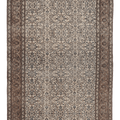 Vintage Isparta Turkish Area Rug 6x9 ft — Beige & Brown Floral (No. 58814)
