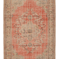 Vintage Manisa Turkish Area Rug 6x10 ft — Red & Beige Floral (No. 58815)