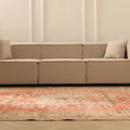 Vintage Manisa Turkish Area Rug 6x10 ft — Red & Beige Floral (No. 58815)