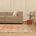 Vintage Manisa Turkish Area Rug 6x10 ft — Red & Beige Floral (No. 58815)