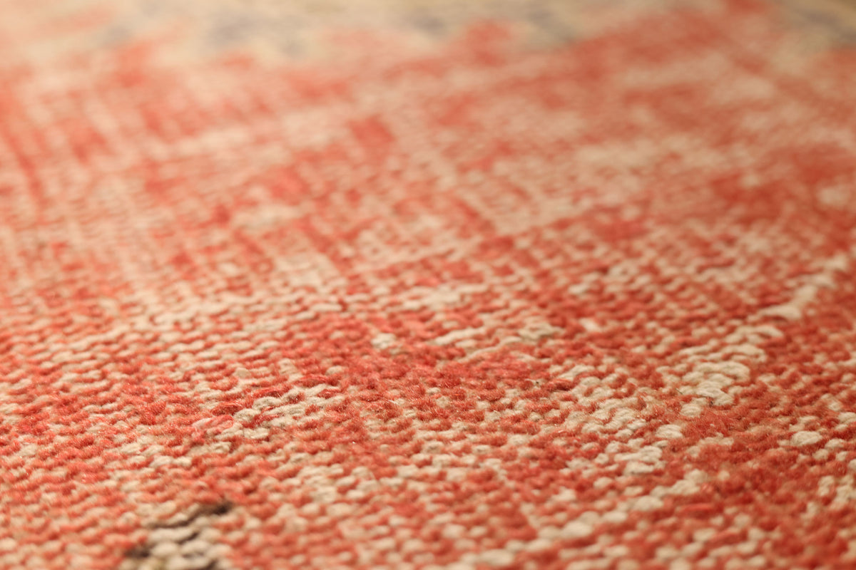 Vintage Manisa Turkish Area Rug 6x10 ft — Red & Beige Floral (No. 58815)