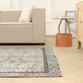 Vintage Isparta Turkish Area Rug 5x9 ft — Gray Floral (No. 58817)