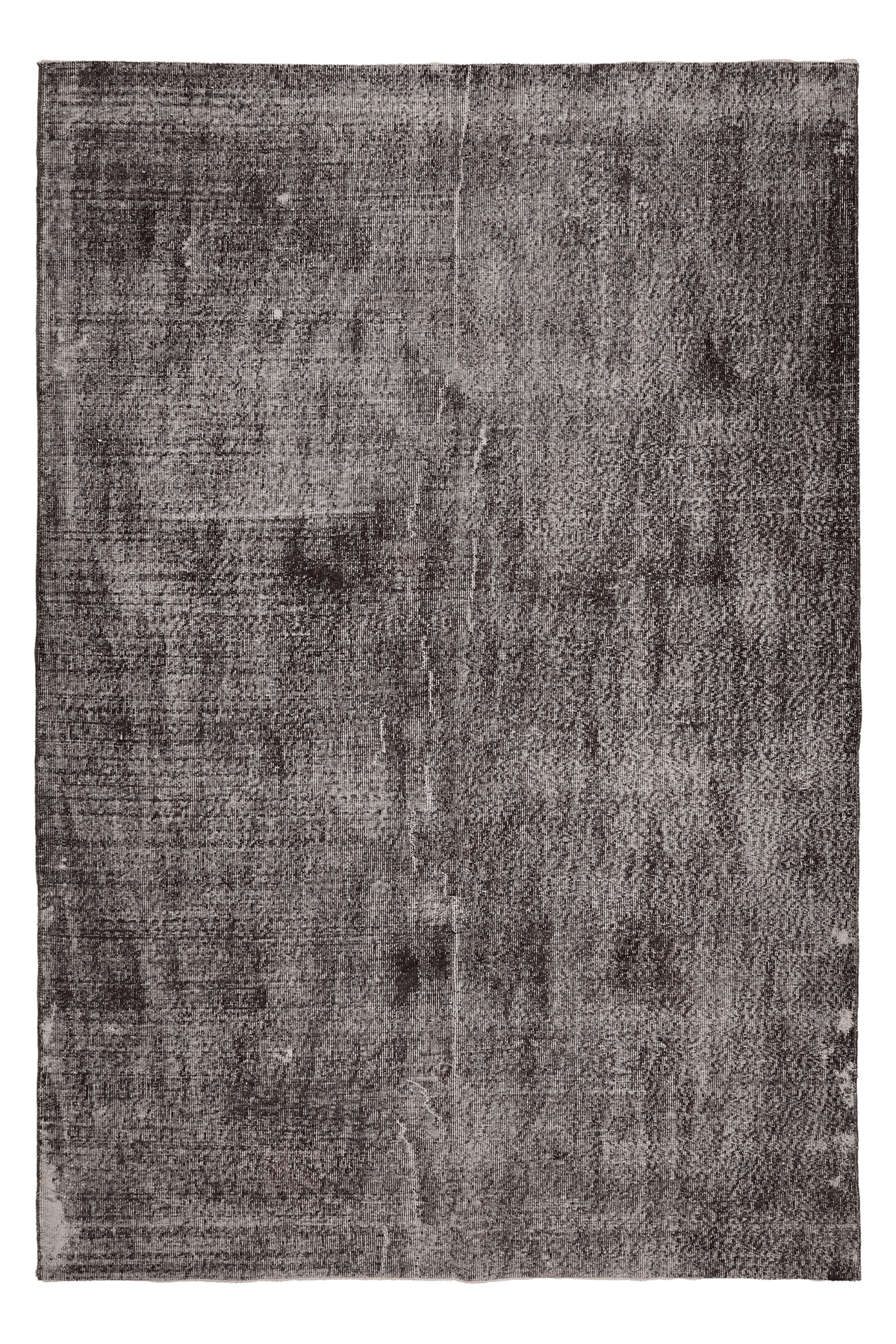 Vintage Isparta Turkish Area Rug 6x10 ft — Gray Overdyed (No. 58818)