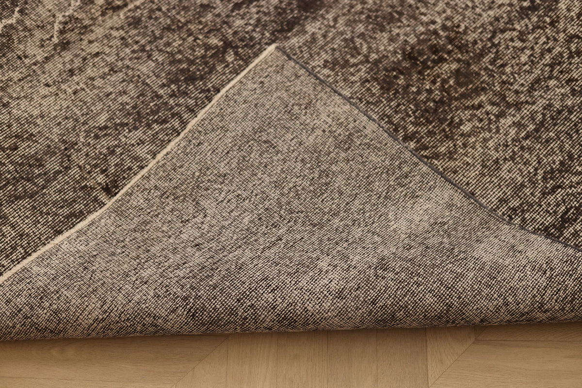 Vintage Isparta Turkish Area Rug 6x10 ft — Gray Overdyed (No. 58818)