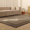 Vintage Isparta Turkish Area Rug 6x10 ft — Gray & Brown Floral (No. 58819)