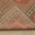 Vintage Muğla Turkish Area Rug 4x6 ft — Brown & Red Geometric