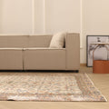 Vintage Isparta Turkish Area Rug 6x9 ft — Beige & Brown Floral