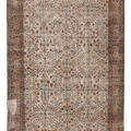 Vintage Isparta Turkish Area Rug 6x9 ft — Beige & Brown Floral