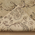 Vintage Isparta Turkish Area Rug 4x8 ft — Beige & Brown Floral