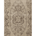 Vintage Isparta Turkish Area Rug 4x8 ft — Beige & Brown Floral