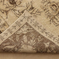 Vintage Isparta Turkish Area Rug 5x9 ft — Beige & Brown Floral