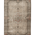 Vintage Isparta Turkish Area Rug 6x9 ft — Beige & Brown Floral