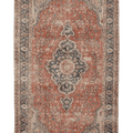 Vintage Isparta Turkish Area Rug 5x9 ft — Red & Blue Floral
