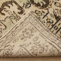 Vintage Isparta Turkish Area Rug 6x9 ft — Green & Beige Floral