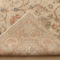 Vintage Isparta Turkish Area Rug 5x8 ft — Beige & Brown Floral