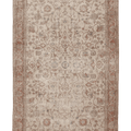 Vintage Isparta Turkish Area Rug 5x8 ft — Beige & Brown Floral