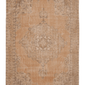 Vintage Isparta Turkish Area Rug 7x10 ft — Orange & Beige Floral