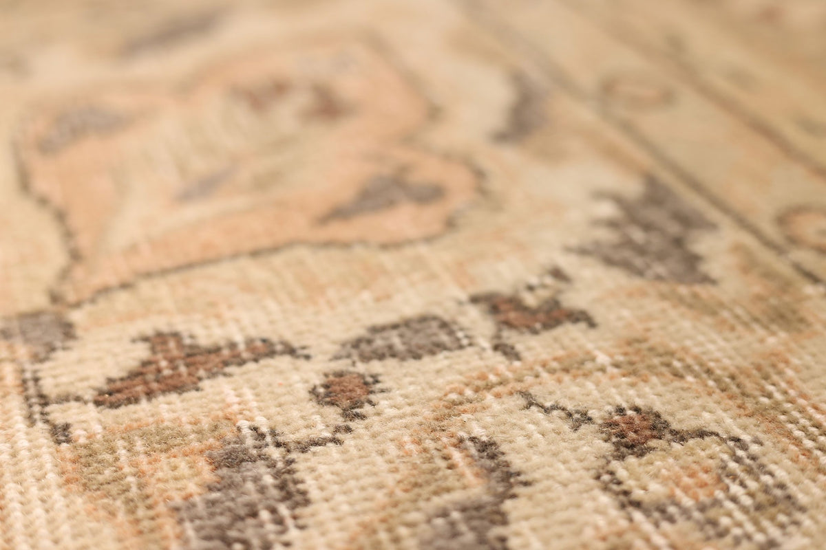 Vintage Isparta Turkish Area Rug 6x10 ft — Orange & Beige Floral