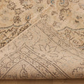 Vintage Isparta Turkish Area Rug 7x9 ft — Beige & Brown Floral