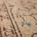Vintage Isparta Turkish Area Rug 7x9 ft — Beige & Brown Floral