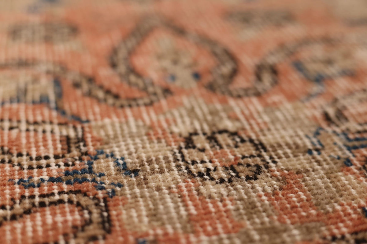 Vintage Isparta Turkish Area Rug 7x10 ft — Orange & Brown Floral