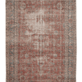 Vintage Isparta Turkish Area Rug 7x11 ft — Red & Blue Floral