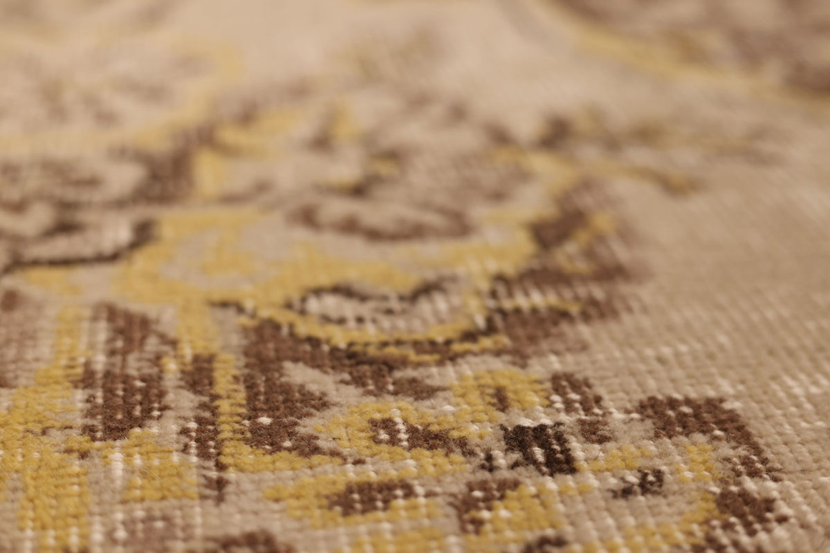 Vintage Isparta Turkish Area Rug 6x10 ft — Beige & Brown Floral