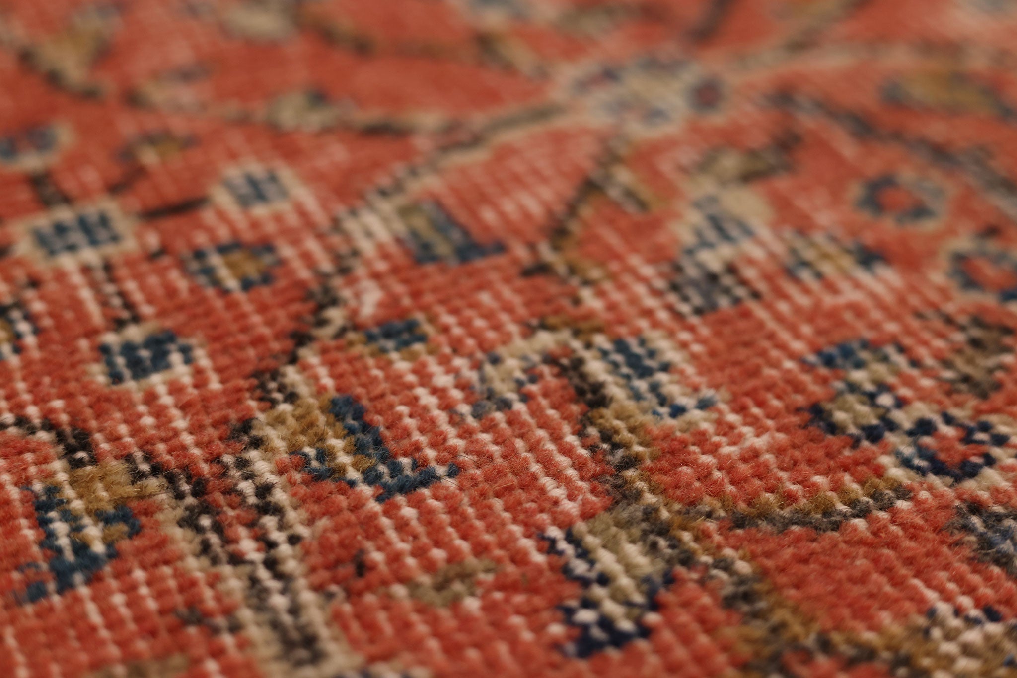 Vintage Isparta Turkish Runner Rug 2x10 ft — Red & Gray Floral (No. 59252)