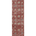 Vintage Isparta Turkish Runner Rug 2x8 ft — Red & Beige Floral