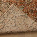 Vintage Isparta Turkish Runner Rug 2x10 ft — Orange & Beige Floral (No. 59256)
